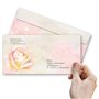 Enveloppes à motifs PÉTALES DE ROSE, 10 DIN LONG (110x220 mm) enveloppes sans fenêtre, avec bandes autocollantes