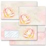 Enveloppes à motifs PÉTALES DE ROSE, 10 DIN LONG (110x220 mm) enveloppes sans fenêtre, avec bandes autocollantes