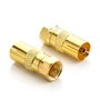 deleyCON 2x SAT Adaptateur D'antenne Adaptateur SAT SET F-Plug vers Connecteur Femelle IEC Connecteur Adaptateur Coaxial Câble S