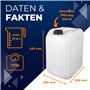 ABACUS® Lot de 4 bidons d'eau de 25 litres naturels - Avec robinet d'écoulement et couvercle (DIN 61) - Convient à un usage alim