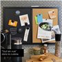 OfficeTree Tableau Mixte 60x40cm - Tableau Magnétique Ardoise Noir et Liège avec Accessoires - Tableau Ardoise Murale Cuisine - 