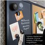 OfficeTree Tableau Mixte 60x40cm - Tableau Magnétique Ardoise Noir et Liège avec Accessoires - Tableau Ardoise Murale Cuisine - 