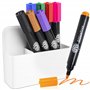 OfficeTree Porte Crayon Magnétique avec 8x Feutres Tableau Blanc - Porte-Crayons Magnétique Accessoire Tableau Blanc - Rangement