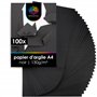 OfficeTree 100 Feuilles de papier en noir - enfants Papier DIN A4 pour bricoler et construire - 130 g/m²