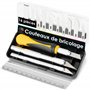 OfficeTree Scalpel de Découpe Set - 16 Pièce - Cutter de Précision avec 3 Scalpel de Precision Différents et 13 Lames - Cuter Pr
