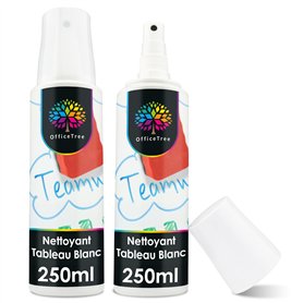 OfficeTree Nettoyant Tableau Blanc 2 x 250 ml - Whiteboard Cleaner - Spray Nettoyant pour Nettoyer les Tableaux Blancs Magnétiqu