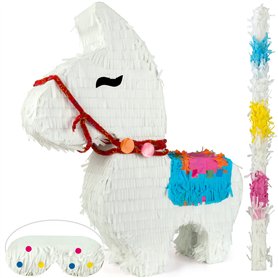 ILP Pinata Lama à Remplir - Amusant pour Les Jeux De Fête d'anniversaire pour Enfants - Piñata - avec Baton Pinata et Masque - 4