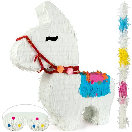 ILP Pinata Lama à Remplir - Amusant pour Les Jeux De Fête d'anniversaire pour Enfants - Piñata - avec Baton Pinata et Masque - 4
