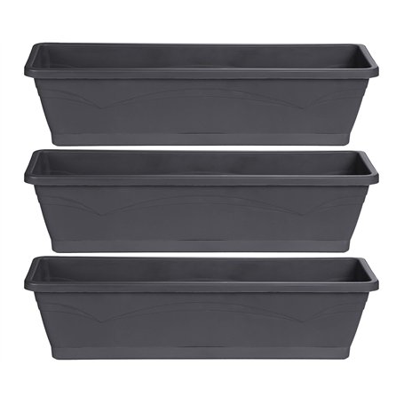 Ondis24 Roma Lot de 3 pots de fleurs pour balcon de 6 l chacun