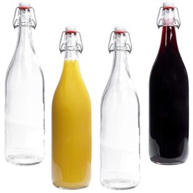 Mikken Lot de 4 bouteilles en verre