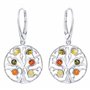 ANDANTE Premium Collection – Boucles d'oreilles en ambre véritable de la mer Baltique en argent sterling 925 ** Arbre de vie **