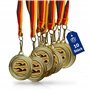 Lot de 10 médailles de natation en métal - Doré - À accrocher pour les cérémonies de remise des victoires - Avec ruban allemand