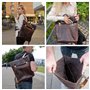 Corno d´Oro Sac à dos antivol de qualité supérieure pour homme et femme - En cuir - Grand sac à dos vintage pour ordinateur port