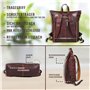 Corno d´Oro Sac à dos antivol de qualité supérieure pour homme et femme - En cuir - Grand sac à dos vintage pour ordinateur port