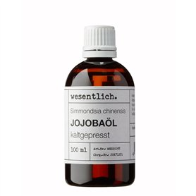 wesentlich. Huile de jojoba pressée à froid - 100 ml - 100 % pure - Pour la peau et les cheveux