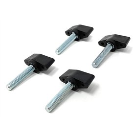 Design61 4 vis à ailettes en plastique avec boulons filetés en acier M6 x 28 mm