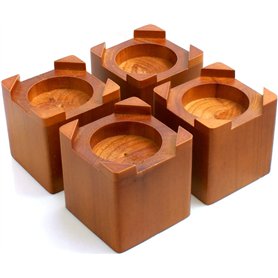Design61 Lot de 4 pieds en bois véritable pour rehausser meubles