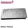 SILBERKANNE Pince à billets en filigrane avec champ de gravure 6 x 3 cm - Plaqué argent de qualité supérieure - Finition de qual
