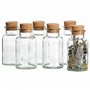 Mambocat Lot de 6 pots à épices - Contenance 300 ml - Pots en verre réutilisables avec bouchon en liège - Verre rond de haute qu