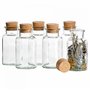 Mambocat Lot de 6 pots à épices - Contenance 300 ml - Pots en verre réutilisables avec bouchon en liège - Verre rond de haute qu