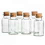 Mambocat Lot de 6 pots à épices - Contenance 300 ml - Pots en verre réutilisables avec bouchon en liège - Verre rond de haute qu