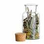 Mambocat Lot de 6 pots à épices - Contenance 300 ml - Pots en verre réutilisables avec bouchon en liège - Verre rond de haute qu