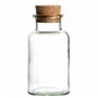 Mambocat Lot de 6 pots à épices - Contenance 300 ml - Pots en verre réutilisables avec bouchon en liège - Verre rond de haute qu