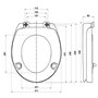 Grünblatt Abattant de WC hygiénique Health Care - Avec rehausseur de siège de 5 cm et système d'abaissement automatique - Fixati