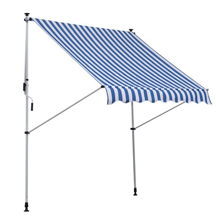 Outsunny Store à Pince avec manivelle réglable en Hauteur Store à Bras articulé Anti-salissures
