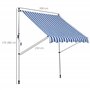 Outsunny Store à Pince avec manivelle réglable en Hauteur Store à Bras articulé Anti-salissures, résistant aux intempéries Store