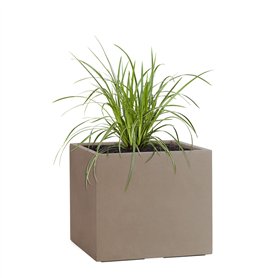 Pflanzwerk® Pot de Fleur Cube Jardinière Chocolate 28x28x28cm *Résistant au Gel* *Protection UV* *Qualité européenne*