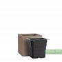 Pflanzwerk® Pot de Fleur Cube Jardinière Chocolate 28x28x28cm *Résistant au Gel* *Protection UV* *Qualité européenne*