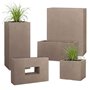 Pflanzwerk® Pot de Fleur Cube Jardinière Chocolate 28x28x28cm *Résistant au Gel* *Protection UV* *Qualité européenne*