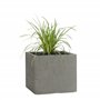 Pflanzwerk® Pot de Fleur Fibre de Verre Cube Jardinière Lava Gris 28x28x28cm XXL *Résistant au Gel* *Protection UV* *Qualité eur
