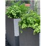 Pflanzwerk® Pot de Fleur Fibre de Verre Cube Jardinière Lava Gris 28x28x28cm XXL *Résistant au Gel* *Protection UV* *Qualité eur
