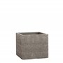 Pflanzwerk® Pot de Fleur Fibre de Verre Cube Jardinière Wood Gris 28x28x28cm XXL *Résistant au Gel* *Protection UV* *Qualité eur