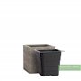 Pflanzwerk® Pot de Fleur Fibre de Verre Cube Jardinière Wood Gris 28x28x28cm XXL *Résistant au Gel* *Protection UV* *Qualité eur