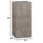 Pflanzwerk® Pot de Fleur Fibre de Verre Tower Jardinière Wood Gris 60x28x28cm XXL *Résistant au Gel* *Protection UV* *Qualité eu