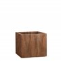 Pflanzwerk® Pot de Fleur Cube Jardinière Brun Roux 28x28x28cm *Résistant au Gel* *Protection UV* *Qualité européenne*