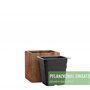 Pflanzwerk® Pot de Fleur Cube Jardinière Brun Roux 28x28x28cm *Résistant au Gel* *Protection UV* *Qualité européenne*