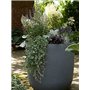 Pflanzwerk® Pot de Fleur Fibre de Verre Cup Ø34cm Gris Jardinière antigel* *Protection UV* *Qualité européenne*