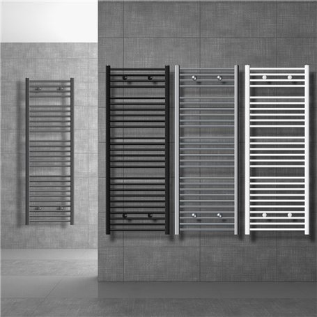 ECD Germany Radiateur Sèche-Serviettes Sahara pour Salle de Bain - 400 x 1500 mm - Blanc - Droit avec Raccordement Latéral - Rad