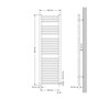 ECD Germany Radiateur Sèche-Serviettes Sahara pour Salle de Bain - 400 x 1500 mm - Blanc - Droit avec Raccordement Latéral - Rad
