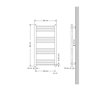 ECD Germany Radiateur Sèche-Serviettes Sahara pour Salle de Bain - 500 x 800 mm - Blanc - Droit avec Raccordement Latéral - Radi