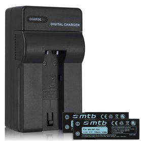 2X Batterie + Chargeur (Auto/Secteur) NP-700 pour Konica Minolta Dimage X50