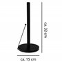Porte-Rouleau essuie-Tout sur Pied Noir 32 × 15 cm VonBueren | Acier Inoxydable | Porte-essuie-Tout Noir | Support Rouleau de Pa