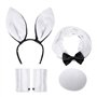 NET TOYS Set de Lapin Costume de Bunny 4 pcs Collier et Oreilles de lapinou Queue Manchettes lièvre Sexy déguisement Playboy Set