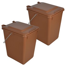 Sulo BIOABFALL Lot de 2 Récipients pour Déchets de Cuisine et de Jardin Marron 10 l