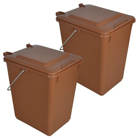 Sulo BIOABFALL Lot de 2 Récipients pour Déchets de Cuisine et de Jardin Marron 10 l