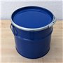 plasteo Tonneau, baril, fût métallique bleu avec couvercle 20 L et anneau de serrage (23019)